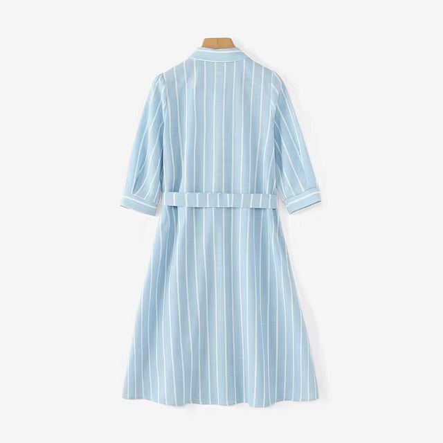 Miranda | Gestreepte jurk met kraag