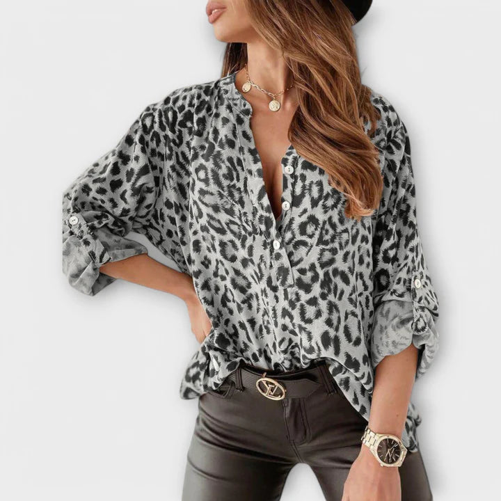 Trendy Blouse met Luipaardprint
