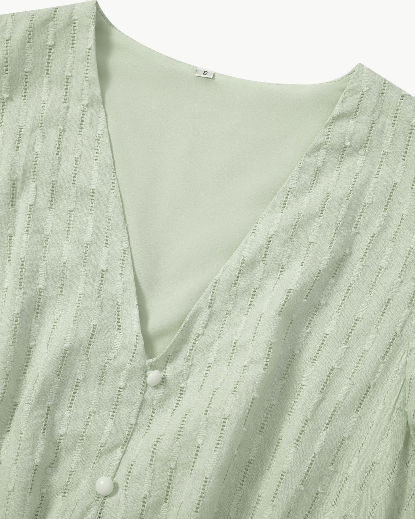 Lara™ | Jurk met V-hals en mouwen met ruches