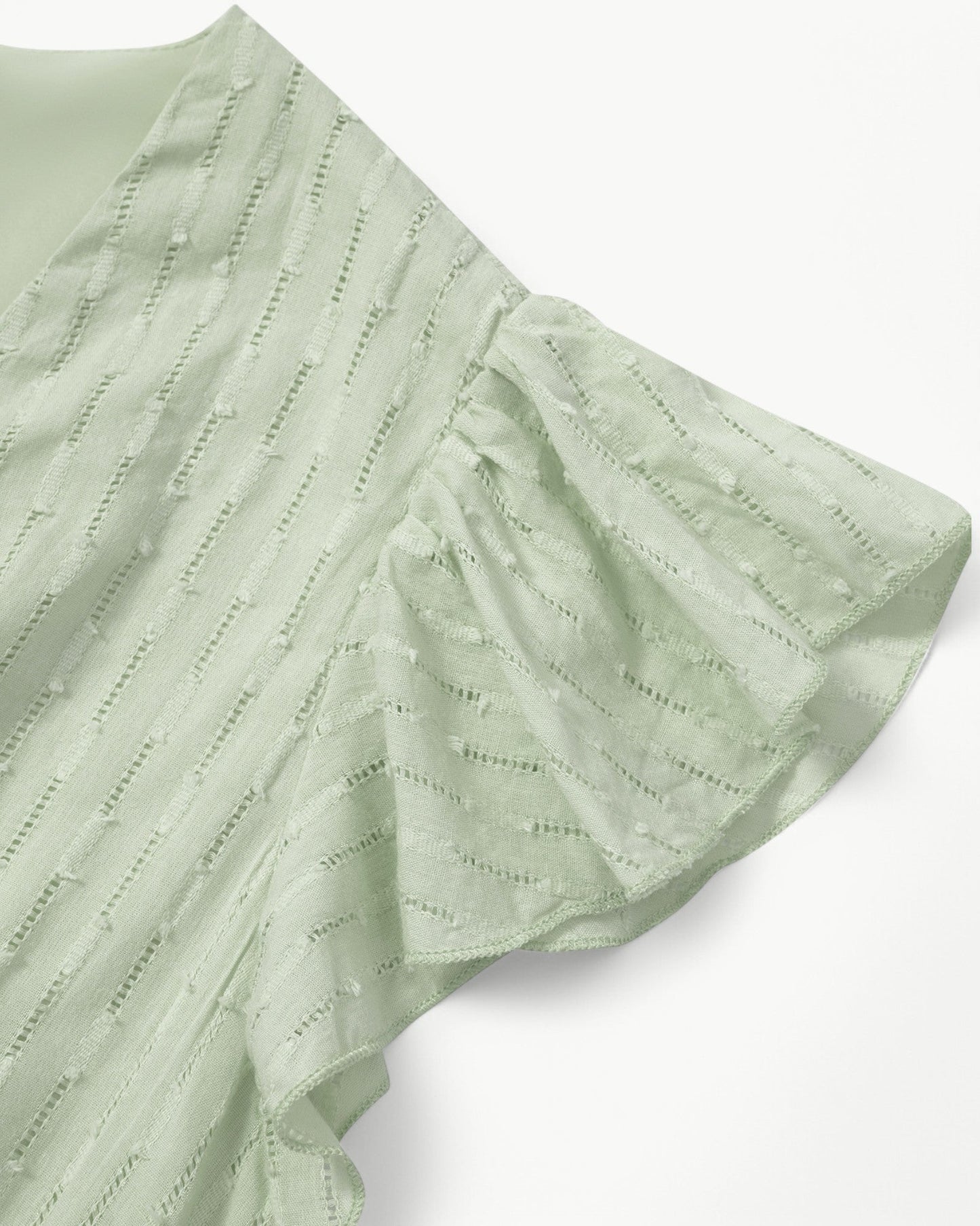 Lara™ | Jurk met V-hals en mouwen met ruches