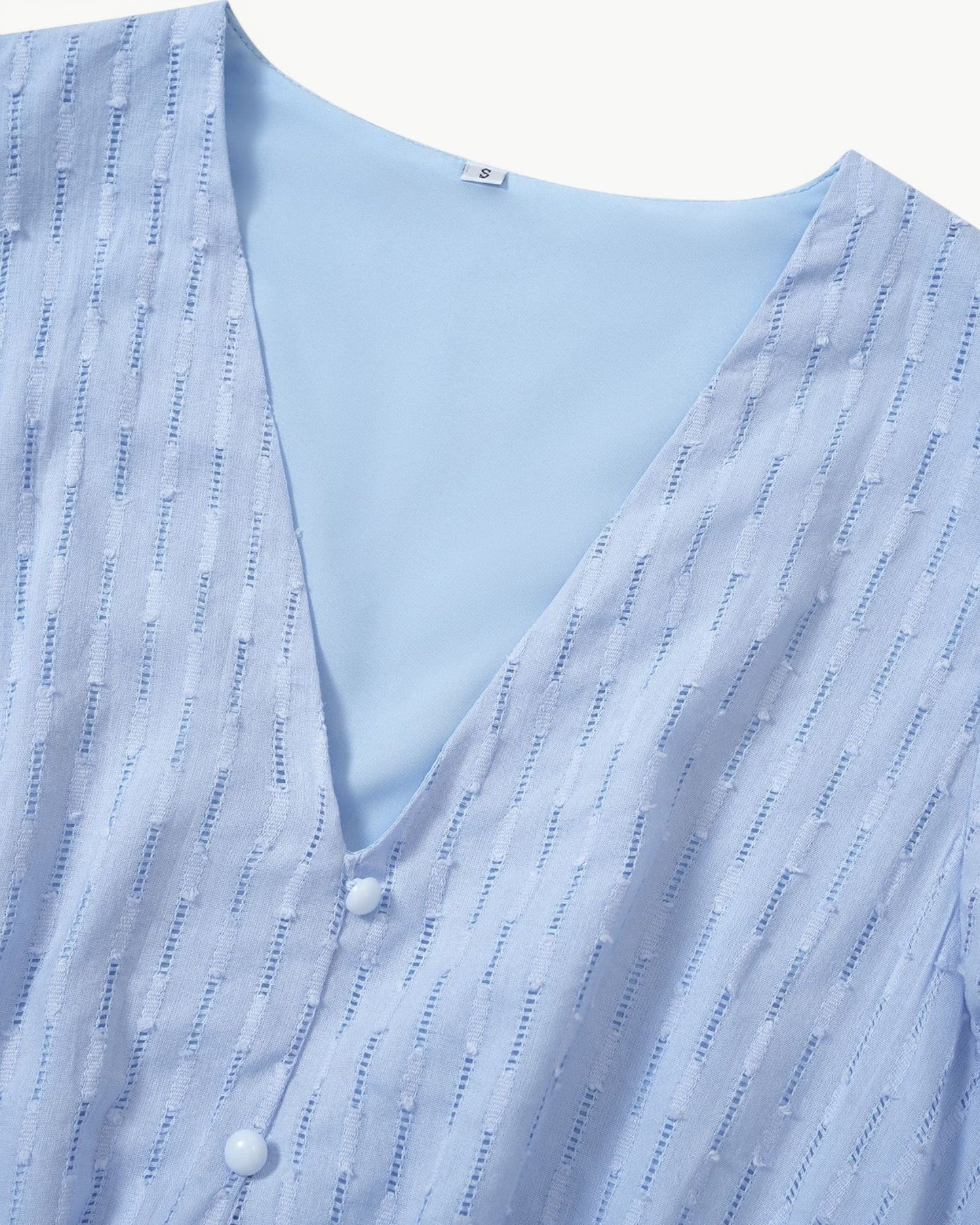 Lara™ | Jurk met V-hals en mouwen met ruches