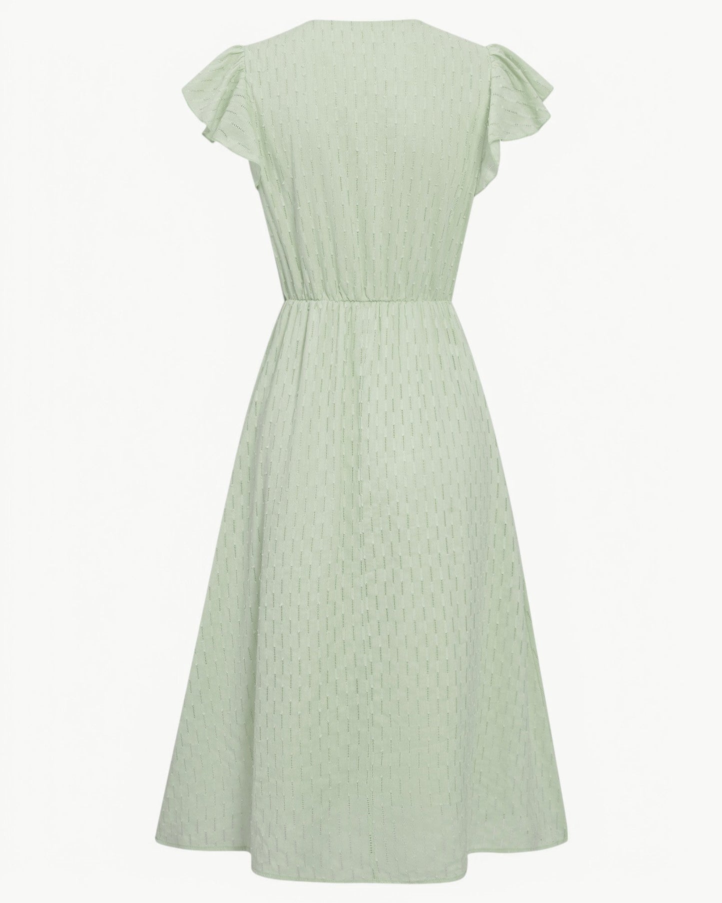 Lara™ | Jurk met V-hals en mouwen met ruches