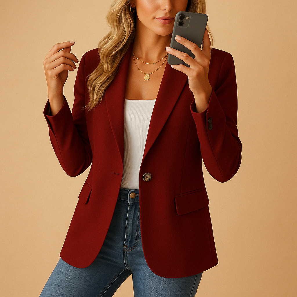 Getailleerde blazer met comfortabele pasvorm voor dames | Lara